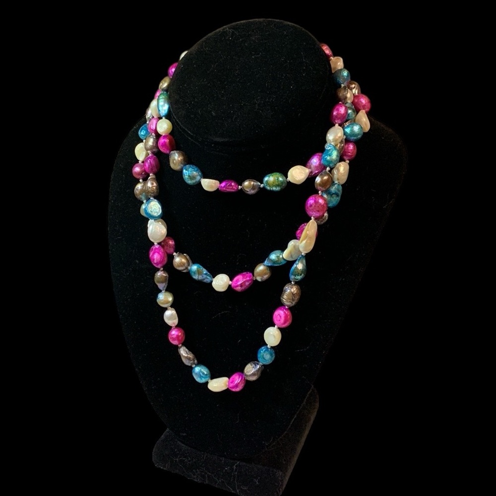 💝Multi Color Genuine Freshwater Baroque Pearl Necklace